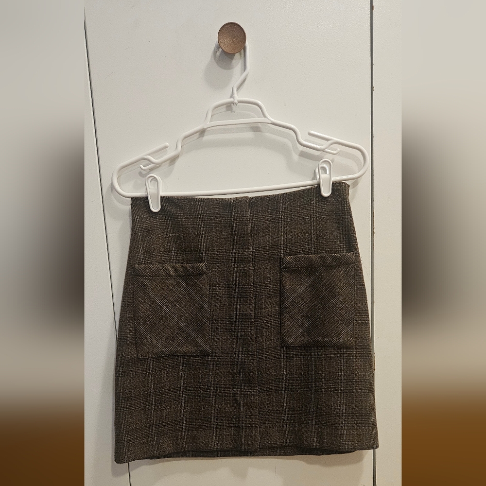 Mango Houndstooth Skirt